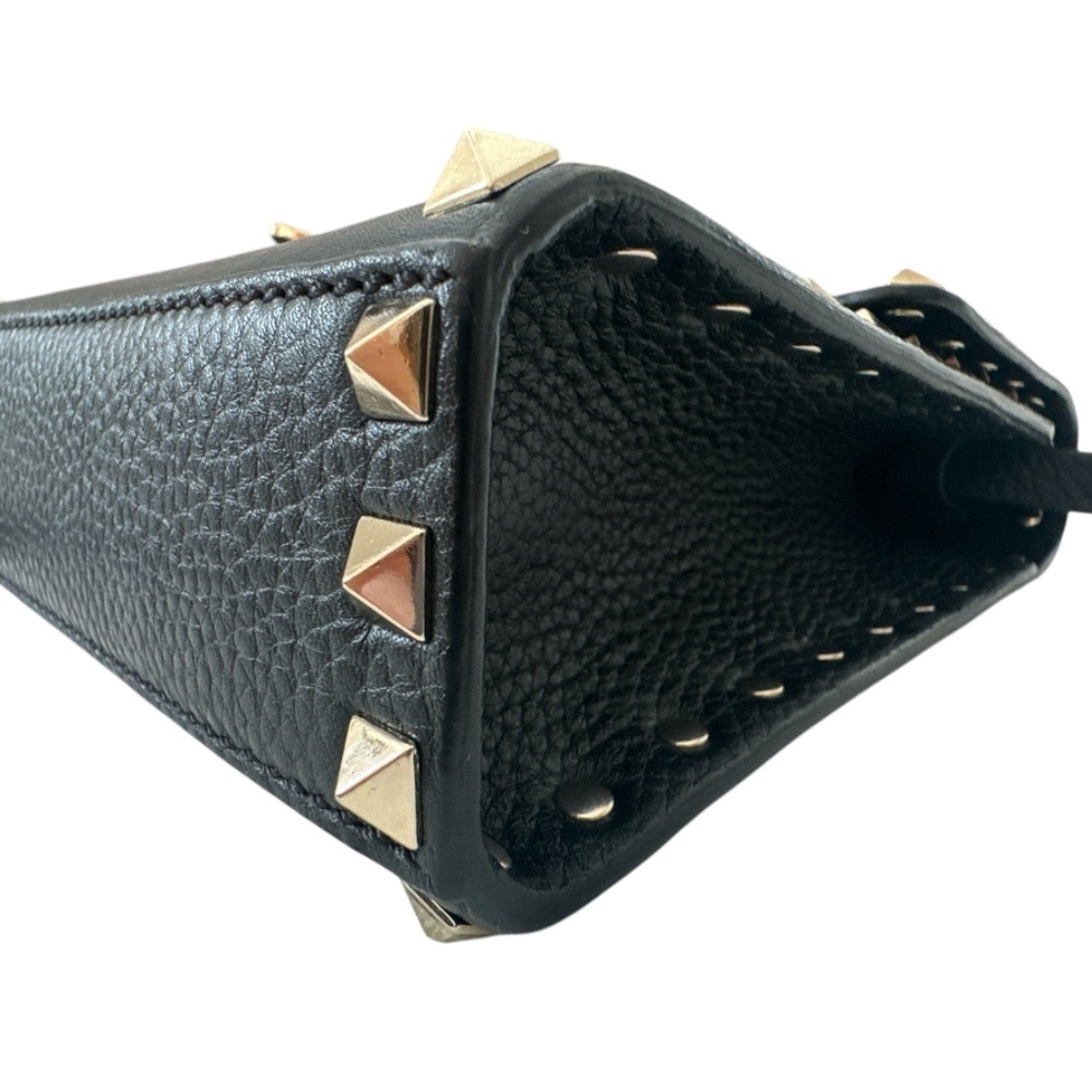 Valentino Garavani Black Leather Rockstud Crossbody Bag with Gold Hardware - Picture 4 of 13